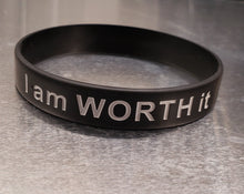 Load image into Gallery viewer, I am Worth it / I am Enough Silicon Wristband